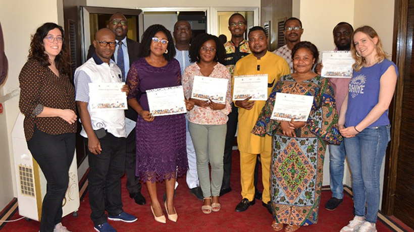 The ten participants and their training certificates
