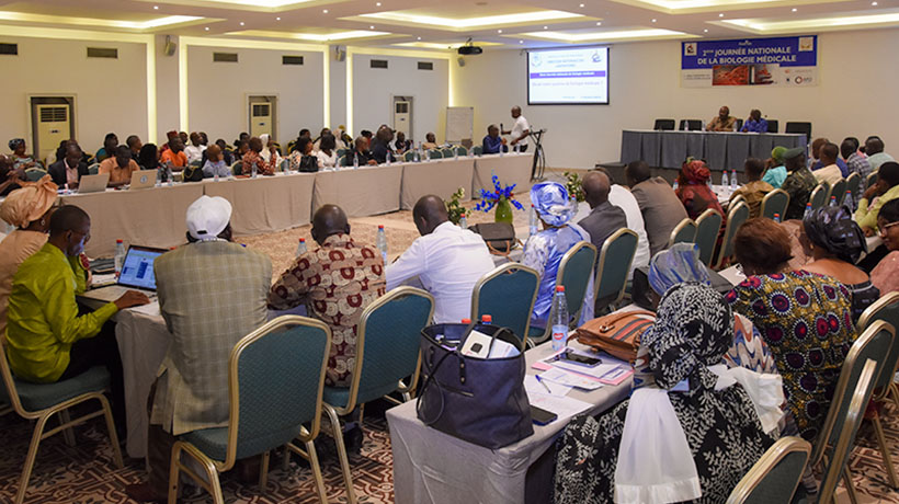 Participants at the National Medical Biology Day in a meeting room